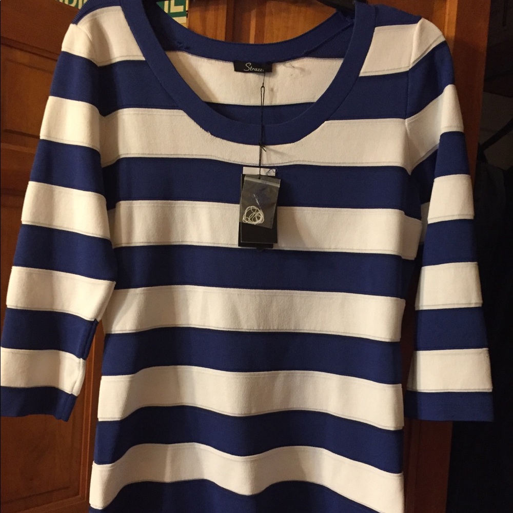Strazzi blue & white striped sweater NWT Nautical